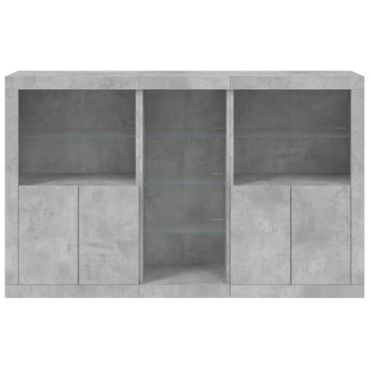 Sideboard with LED Lights Concrete Grey 162x37x100 cm