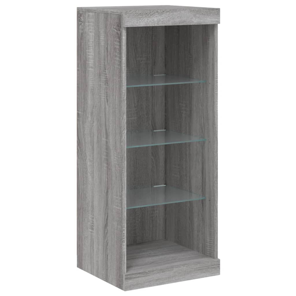 Sideboard with LED Lights Grey Sonoma 162x37x100 cm