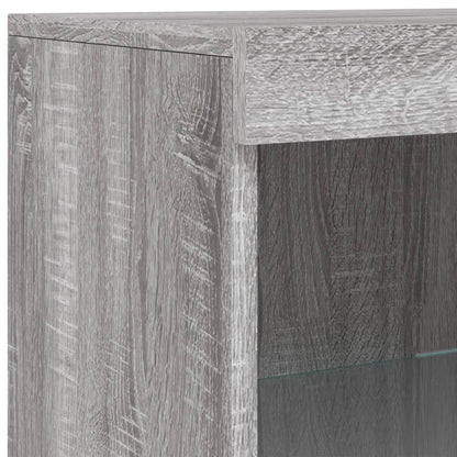 Sideboard with LED Lights Grey Sonoma 162x37x100 cm