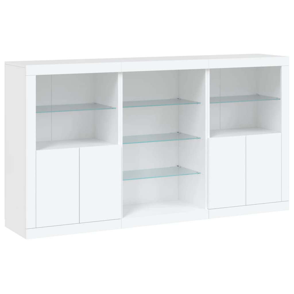 Sideboard with LED Lights White 181,5x37x100 cm