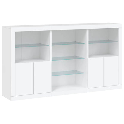 Sideboard with LED Lights White 181,5x37x100 cm