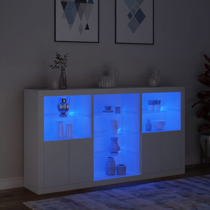 Sideboard with LED Lights White 181,5x37x100 cm