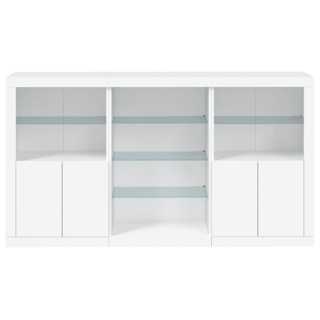 Sideboard with LED Lights White 181,5x37x100 cm