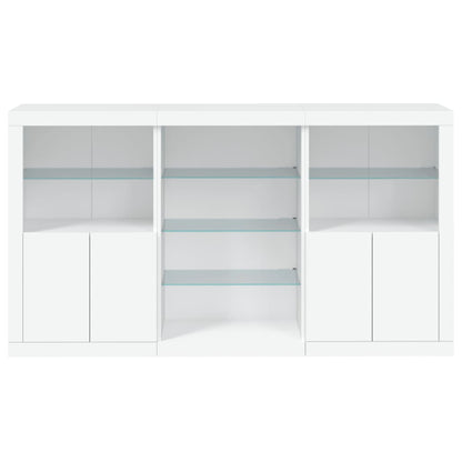 Sideboard with LED Lights White 181,5x37x100 cm