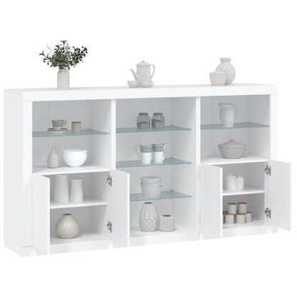 Sideboard with LED Lights White 181,5x37x100 cm