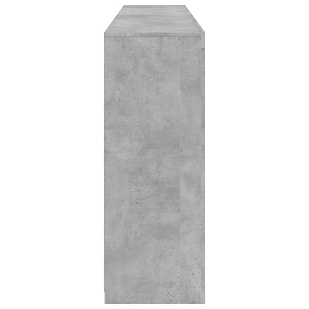 Sideboard with LED Lights Concrete Grey 181,5x37x100 cm