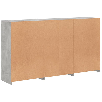 Sideboard with LED Lights Concrete Grey 181,5x37x100 cm