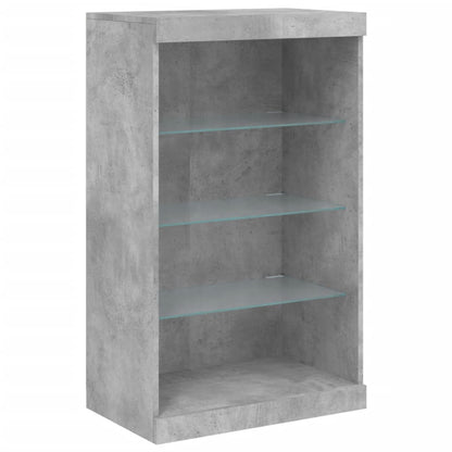 Sideboard with LED Lights Concrete Grey 181,5x37x100 cm