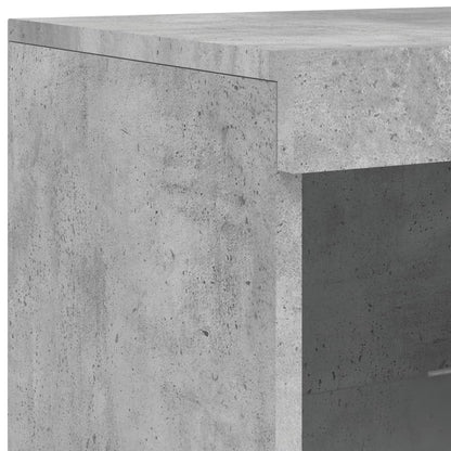 Sideboard with LED Lights Concrete Grey 181,5x37x100 cm
