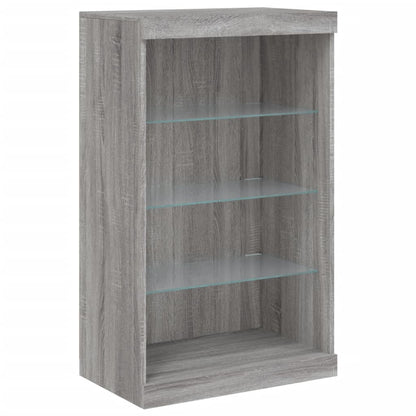 Sideboard with LED Lights Grey Sonoma 181,5x37x100 cm