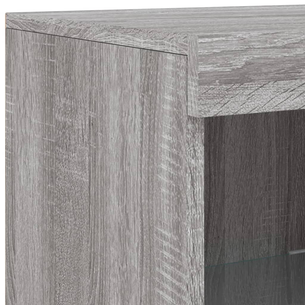 Sideboard with LED Lights Grey Sonoma 181,5x37x100 cm