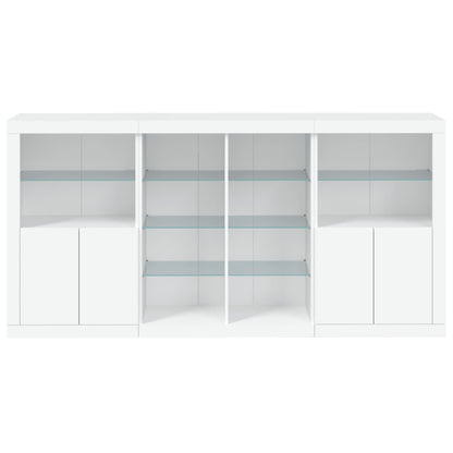 Sideboard with LED Lights White 202x37x100 cm