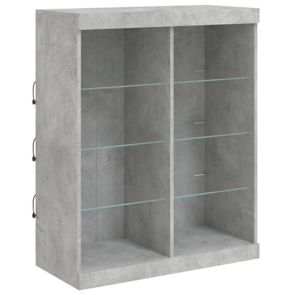 Sideboard with LED Lights Concrete Grey 202x37x100 cm