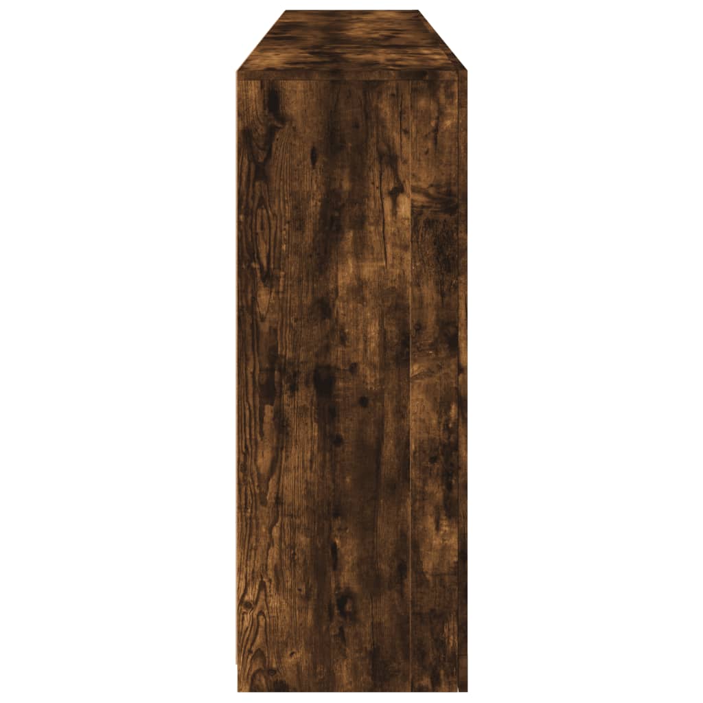 Sideboard with LED Lights Smoked Oak 202x37x100 cm