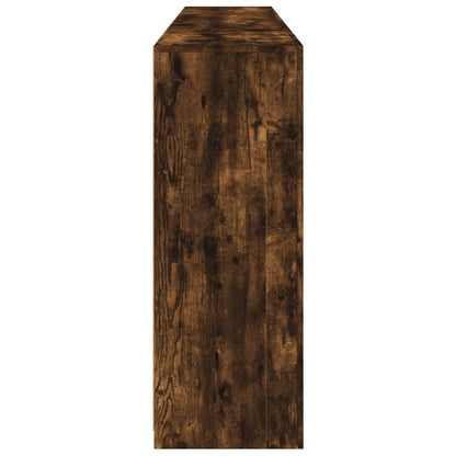 Sideboard with LED Lights Smoked Oak 202x37x100 cm
