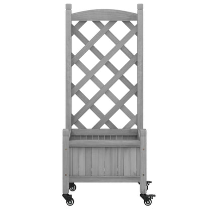Planter | Grey | Solid fir wood, Iron | Medium | Planter | Rectangular