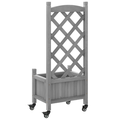 Planter | Grey | Solid fir wood, Iron | Medium | Planter | Rectangular