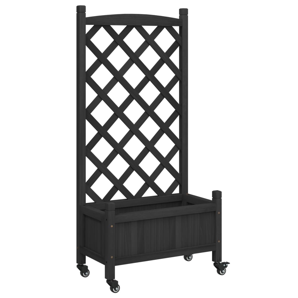 Planter | Black | Solid fir wood, Iron | Medium | Planters | Planter