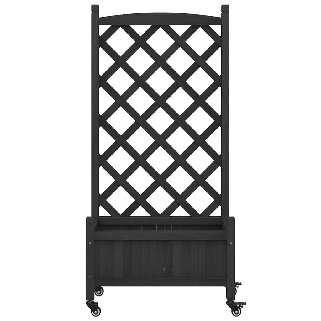 Planter | Black | Solid fir wood, Iron | Medium | Planters | Planter