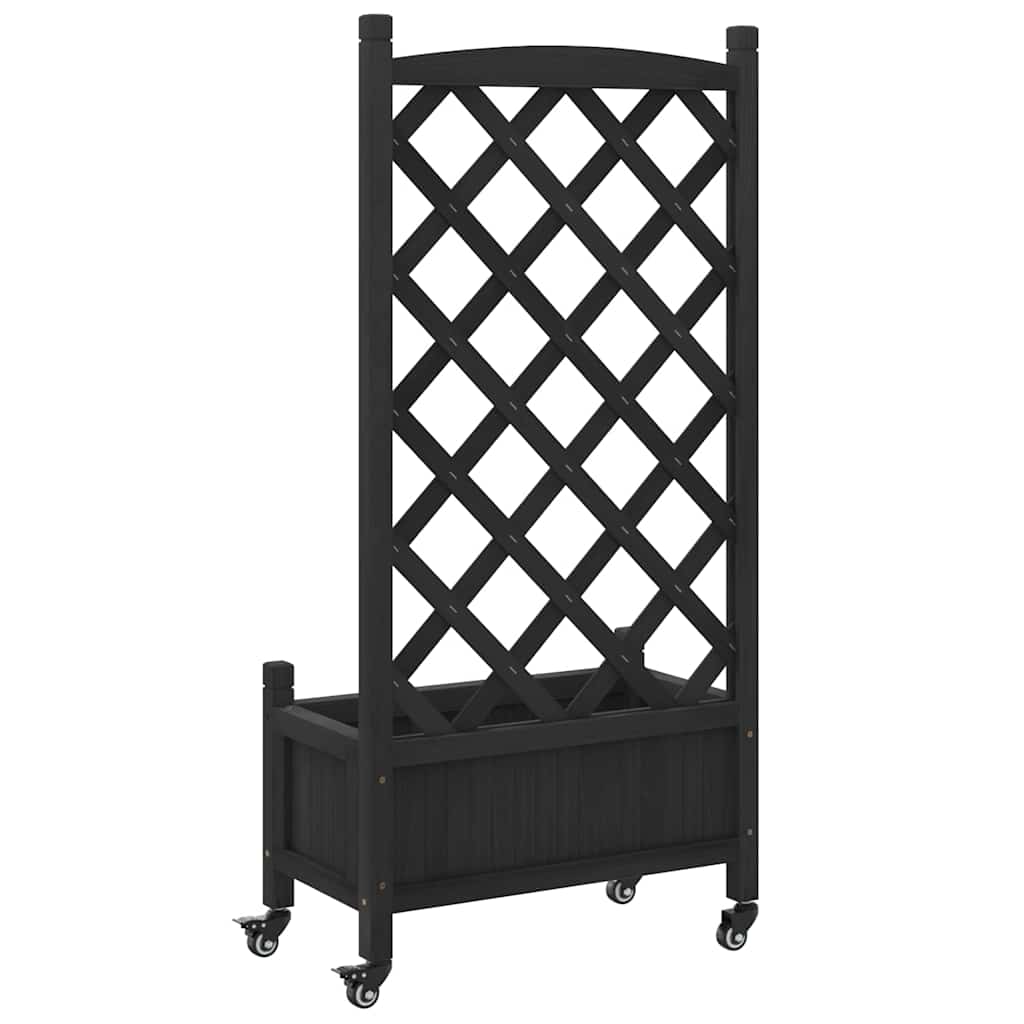 Planter | Black | Solid fir wood, Iron | Medium | Planters | Planter