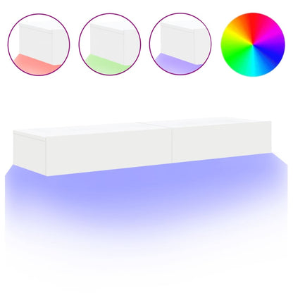 2 Piece TV Cabinet Set with LED Lights White 60x35x15,5 cm