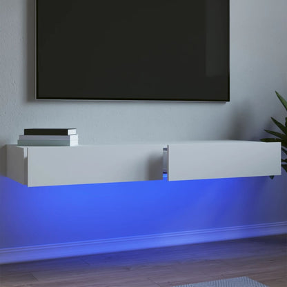 2 Piece TV Cabinet Set with LED Lights White 60x35x15,5 cm