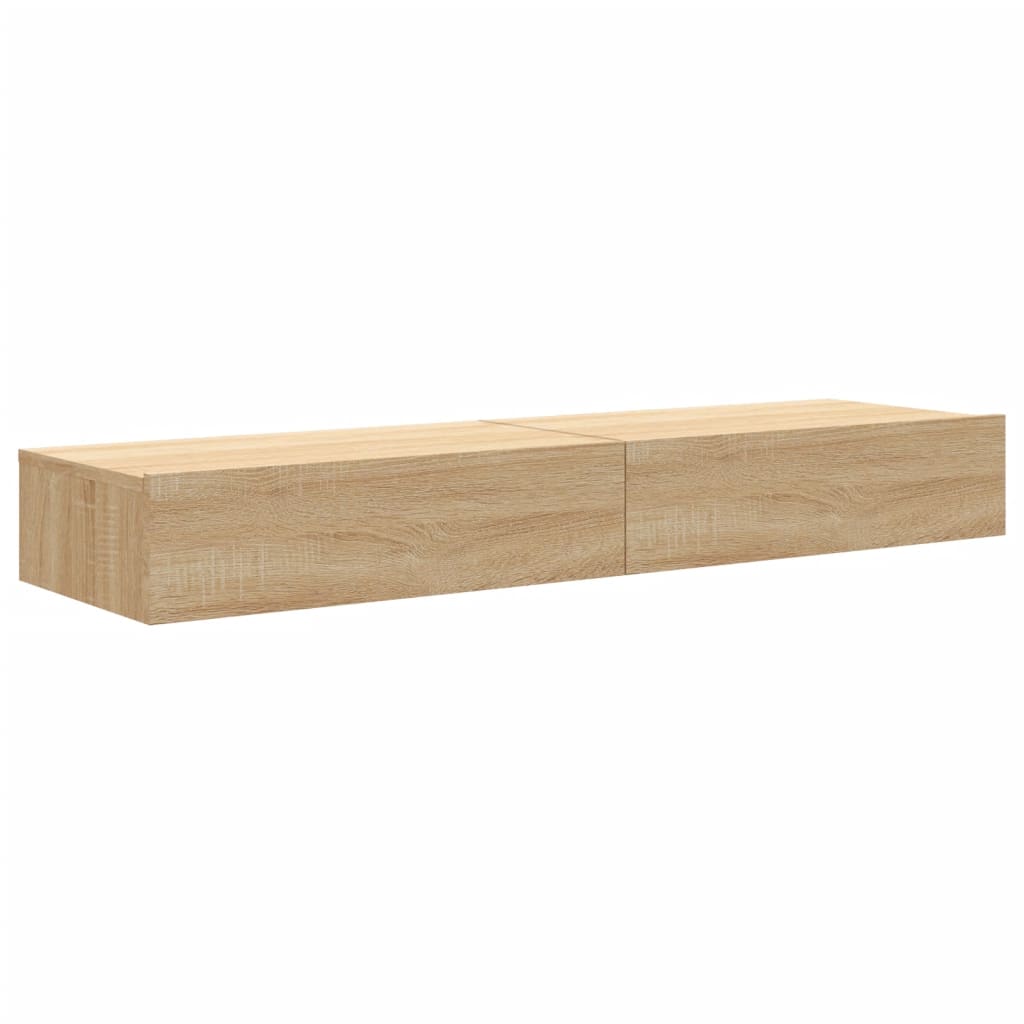 2 Piece TV Cabinet Set with LED Lights Sonoma Oak 60x35x15,5 cm