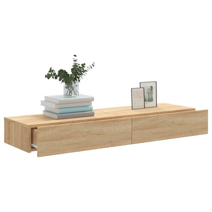 2 Piece TV Cabinet Set with LED Lights Sonoma Oak 60x35x15,5 cm