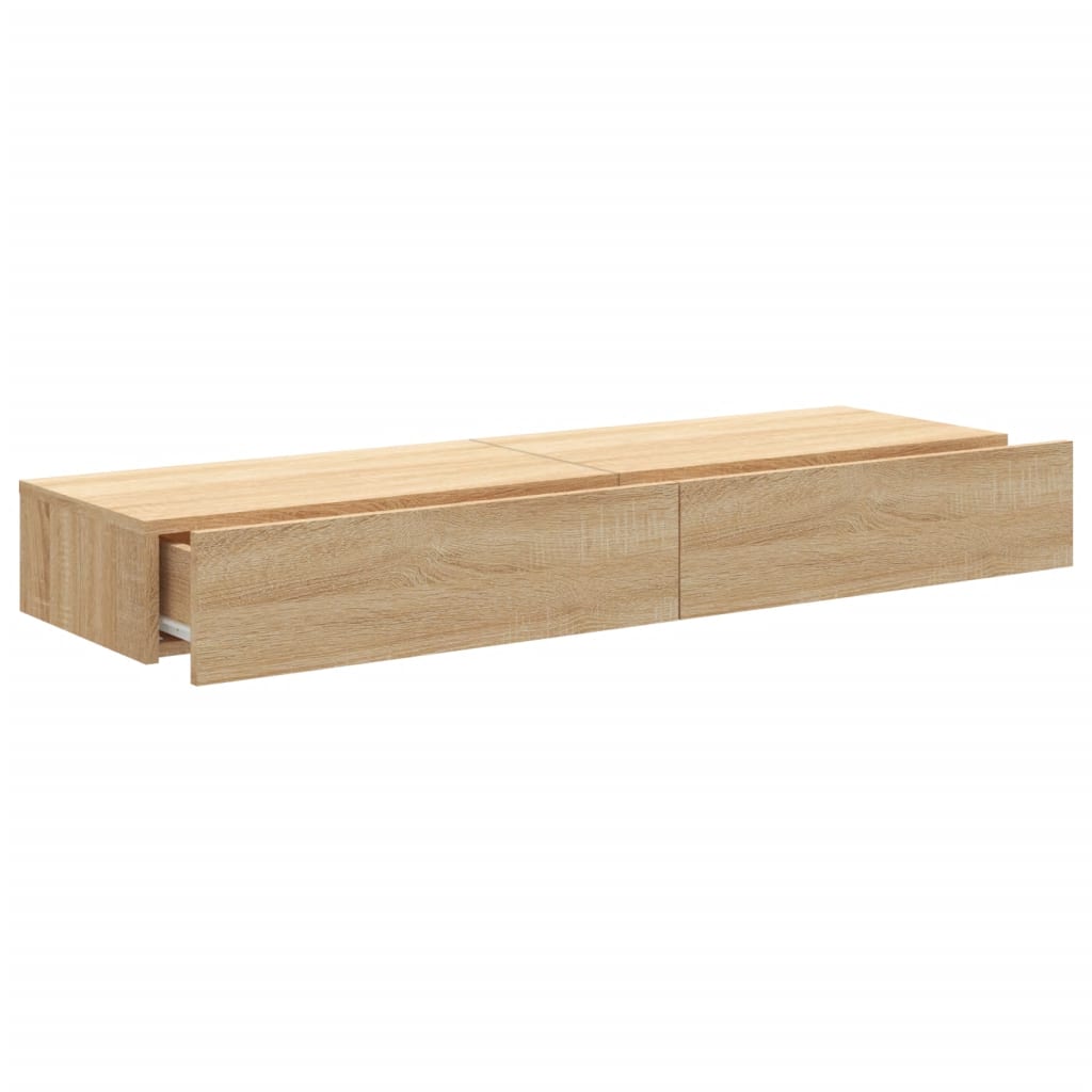 2 Piece TV Cabinet Set with LED Lights Sonoma Oak 60x35x15,5 cm