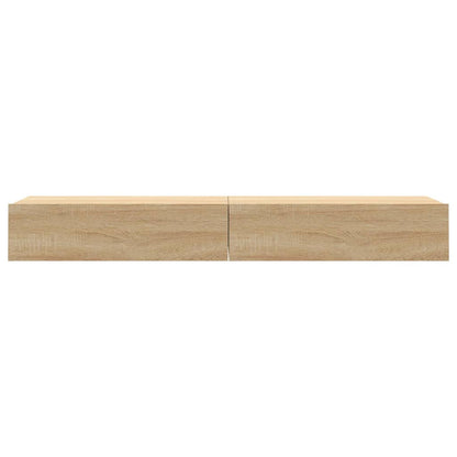 2 Piece TV Cabinet Set with LED Lights Sonoma Oak 60x35x15,5 cm