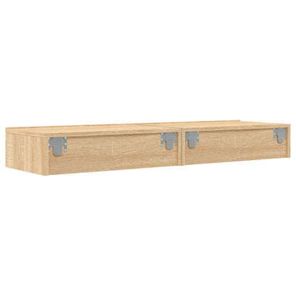 2 Piece TV Cabinet Set with LED Lights Sonoma Oak 60x35x15,5 cm