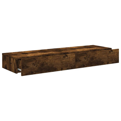 2 Piece TV Cabinet Set with LED Lights Smoked Oak 60x35x15,5 cm