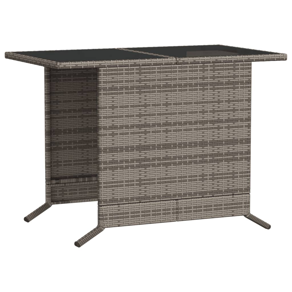 3 Piece Bistro Set with Cushions Grey Poly Rattan