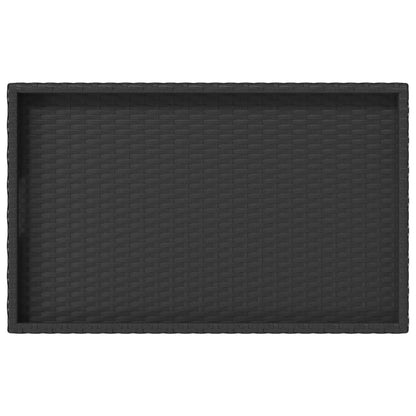 Folding Tray Table Black 65x40x75 cm Poly Rattan
