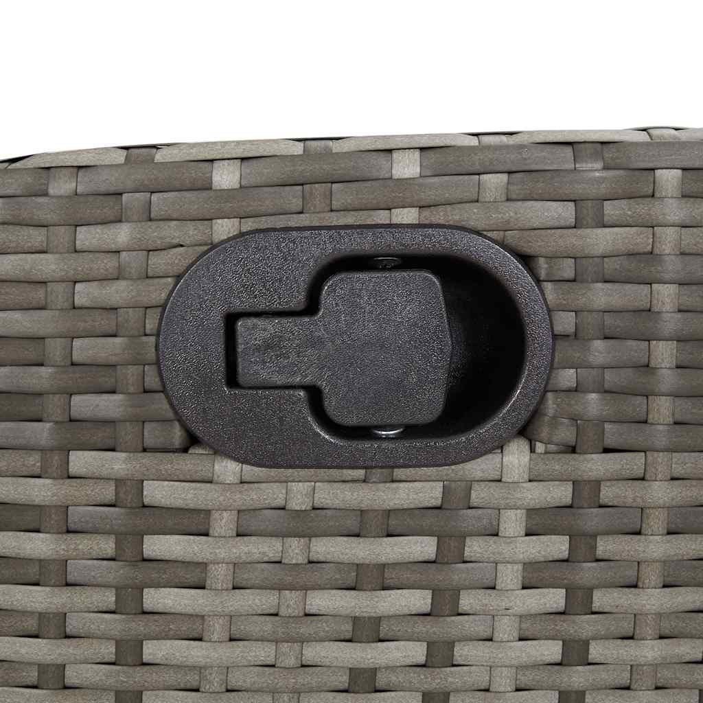 Reclining Garden Chairs 2 pcs with Cushions Grey Poly Rattan