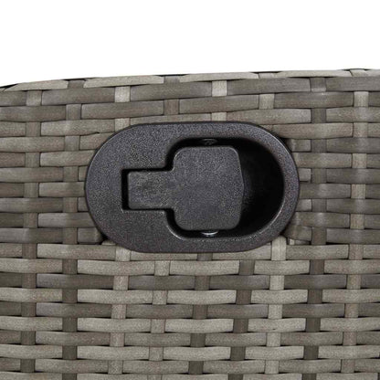 Reclining Garden Chairs 2 pcs with Cushions Grey Poly Rattan
