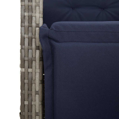Reclining Garden Chairs 2 pcs with Footrest Grey Poly Rattan