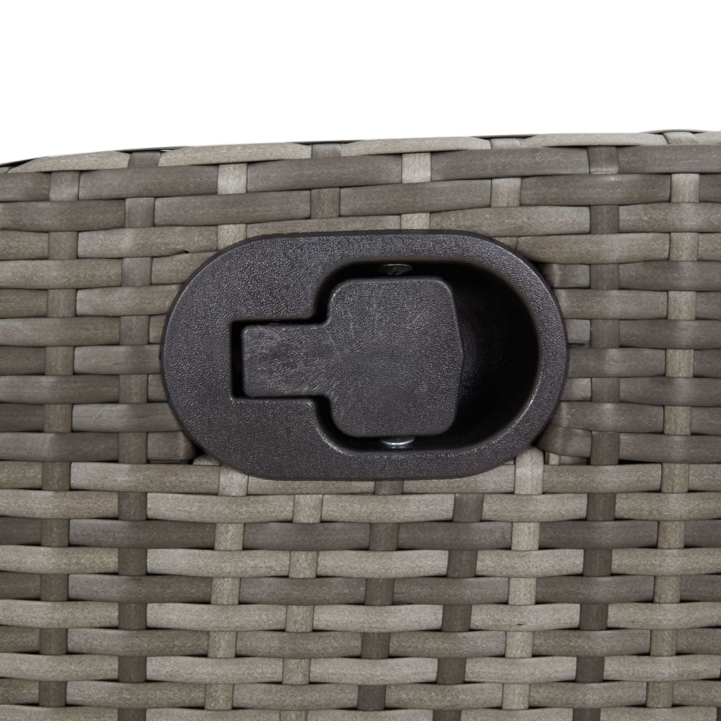 Reclining Garden Chairs 2 pcs with Footrest Grey Poly Rattan