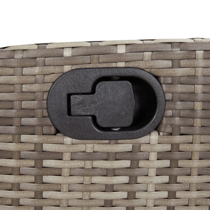 Reclining Garden Chairs 2 pcs with Cushions Grey Poly Rattan