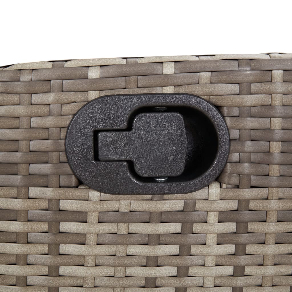 Reclining Garden Chair with Footrest Grey Poly Rattan