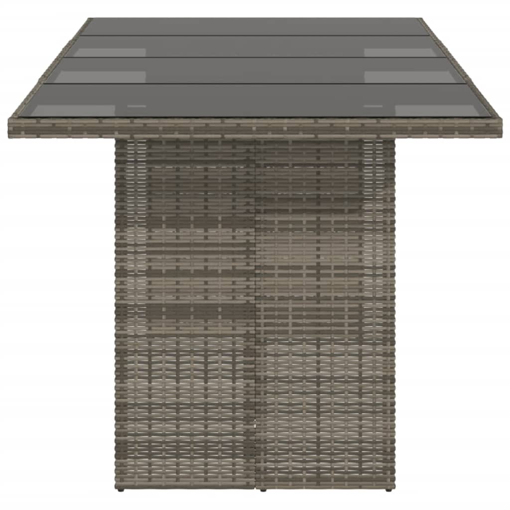 Garden Table | Grey | Poly Rattan | Large | Durable | Garden Table