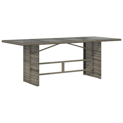 Garden Table | Grey | Poly Rattan | Large | Durable | Garden Table