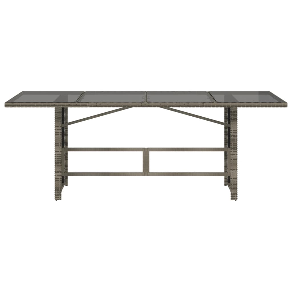 Garden Table | Grey | Poly Rattan | Large | Durable | Garden Table