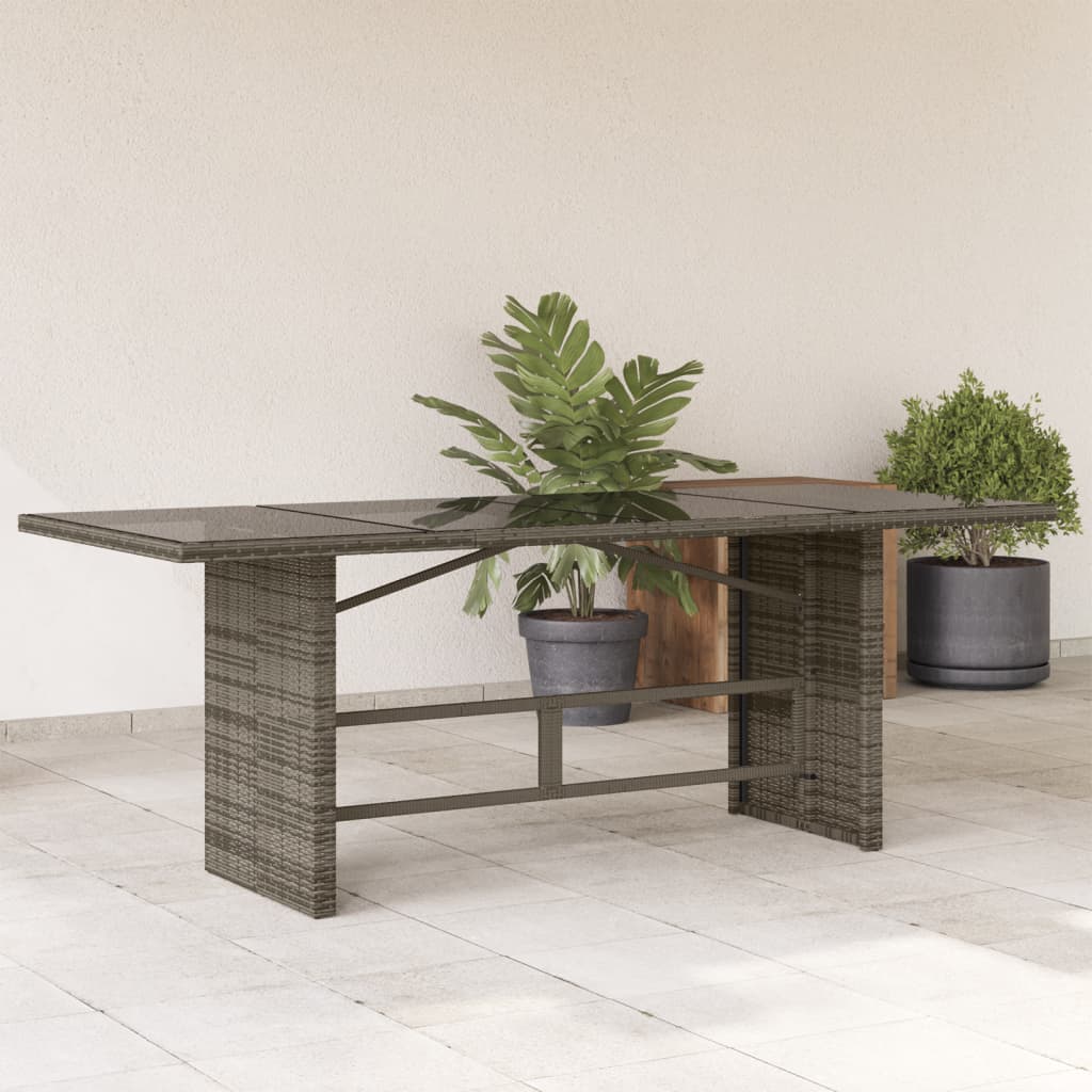 Garden Table | Grey | Poly Rattan | Large | Durable | Garden Table