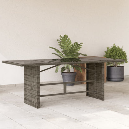 Garden Table | Grey | Poly Rattan | Large | Durable | Garden Table