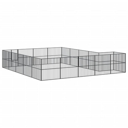 Dog Playpen 20 Panels Black Galvanised Steel