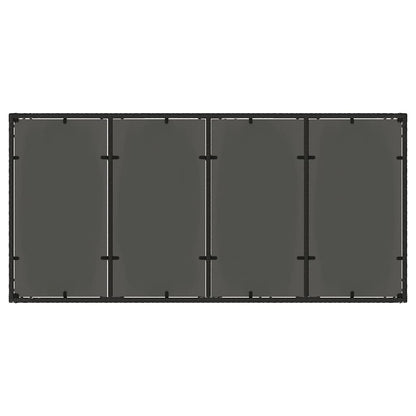 Garden Table with Glass Top Black 190x90x75 cm Poly Rattan