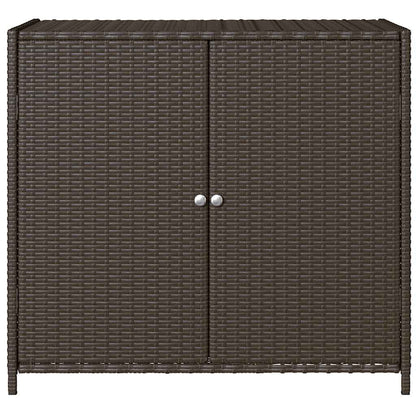 Garden Storage Cabinet Brown 83x45x76 cm Poly Rattan