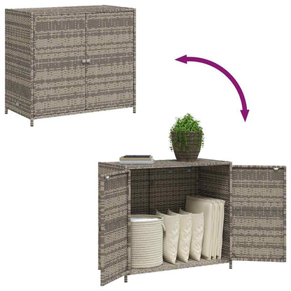 Garden Storage Cabinet Grey 83x45x76 cm Poly Rattan