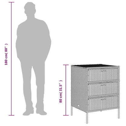 Garden Storage Cabinet Brown 55x59x80 cm Poly Rattan